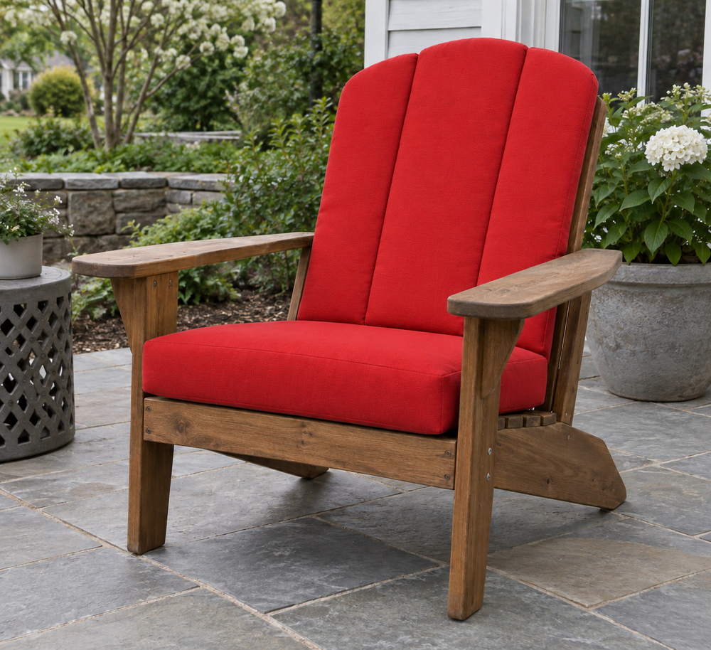Adirondack Cushions & Covers in Sunbrella Logo Red