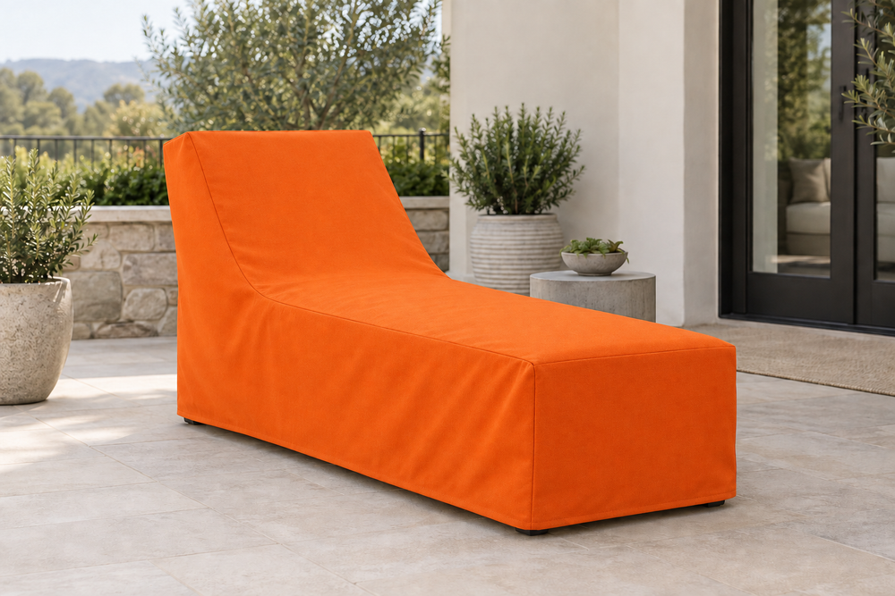 Chaise Covers in Sunbrella Orange