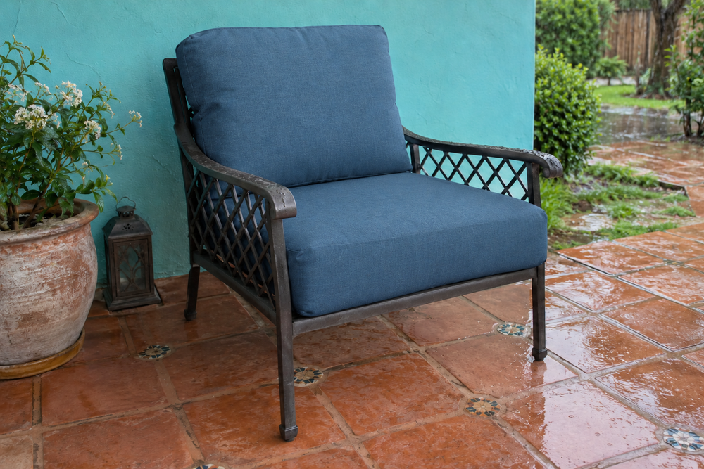 Outdoor Chair Cushions & Covers in Sunbrella Sapphire Blue