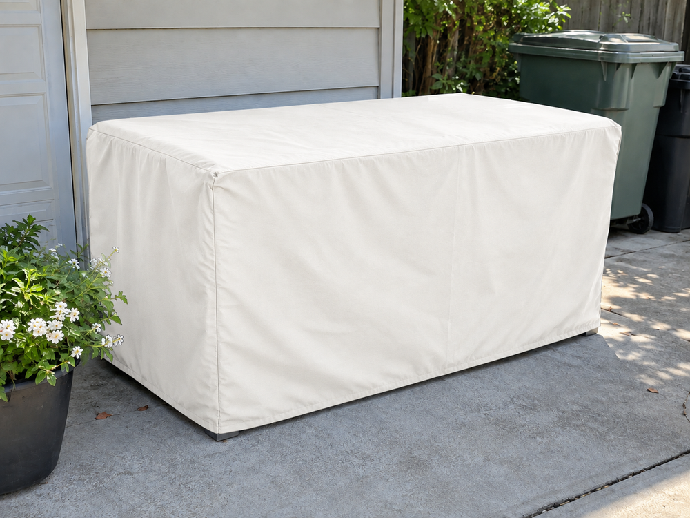 Storage Box Covers in Sunbrella White