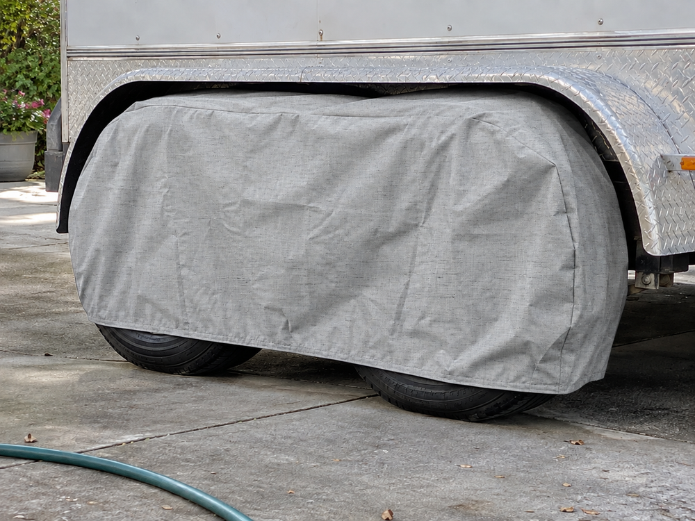 Tandem Tire Covers in Sunbrella Crest Ash