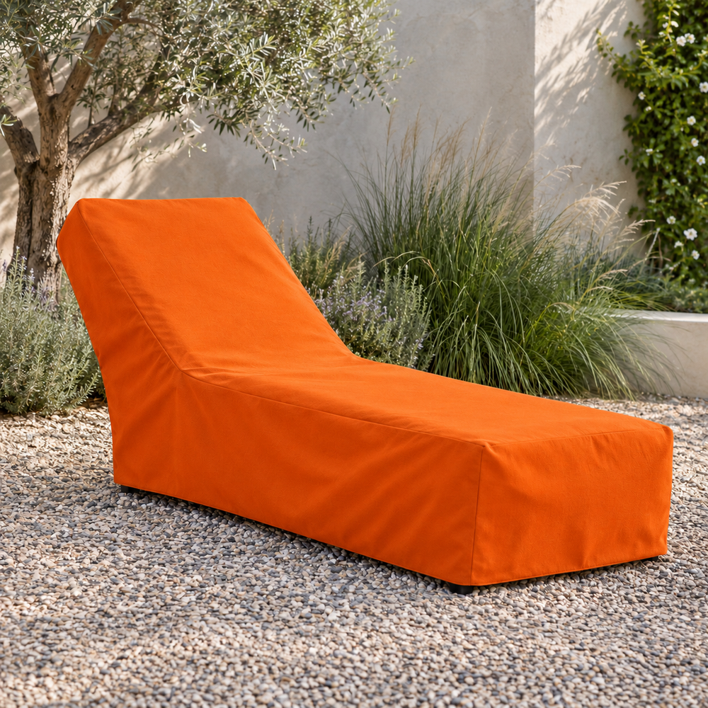 Sunbrella Orange chaise photo
