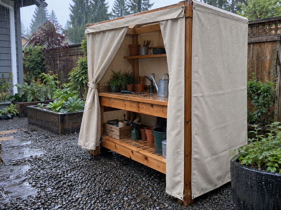 Potting Bench Dust Curtain