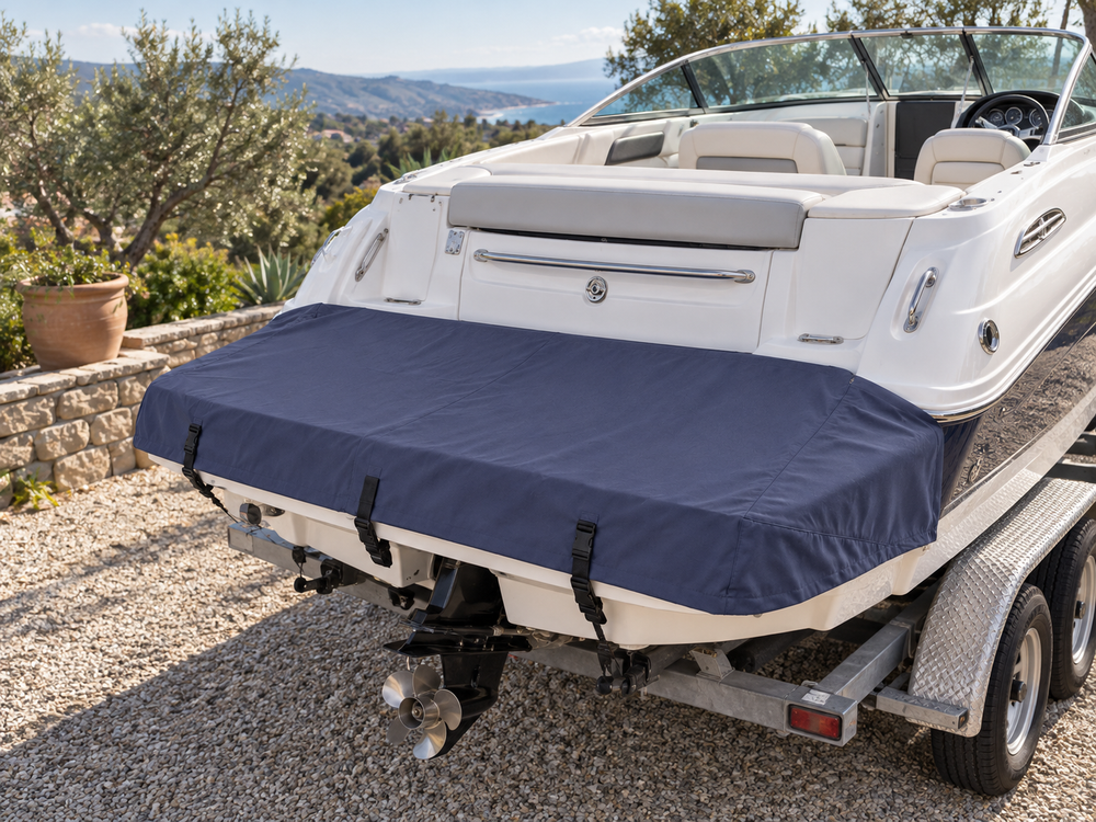 Boat Swim Platform Covers in Sunbrella Captain Navy