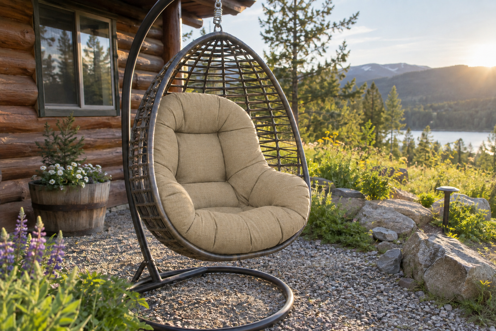 Hanging Chair Cushions & Covers in Sunbrella Heather Beige