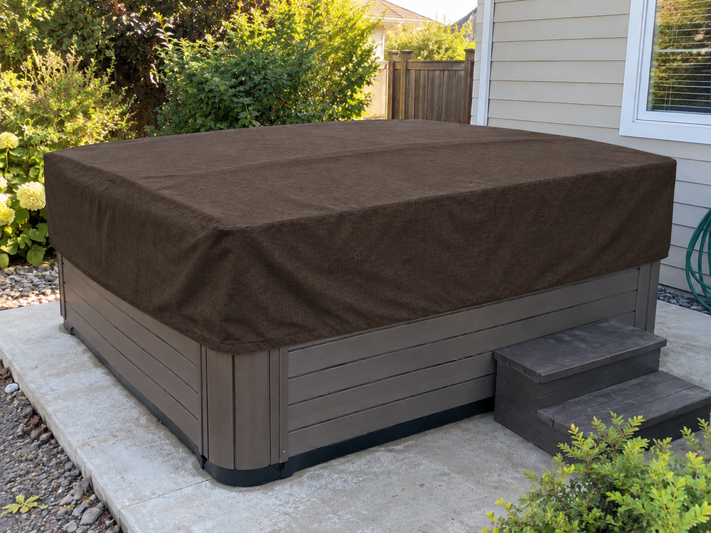 Hot Tub & Spa Covers in Sunbrella Hogan Carob