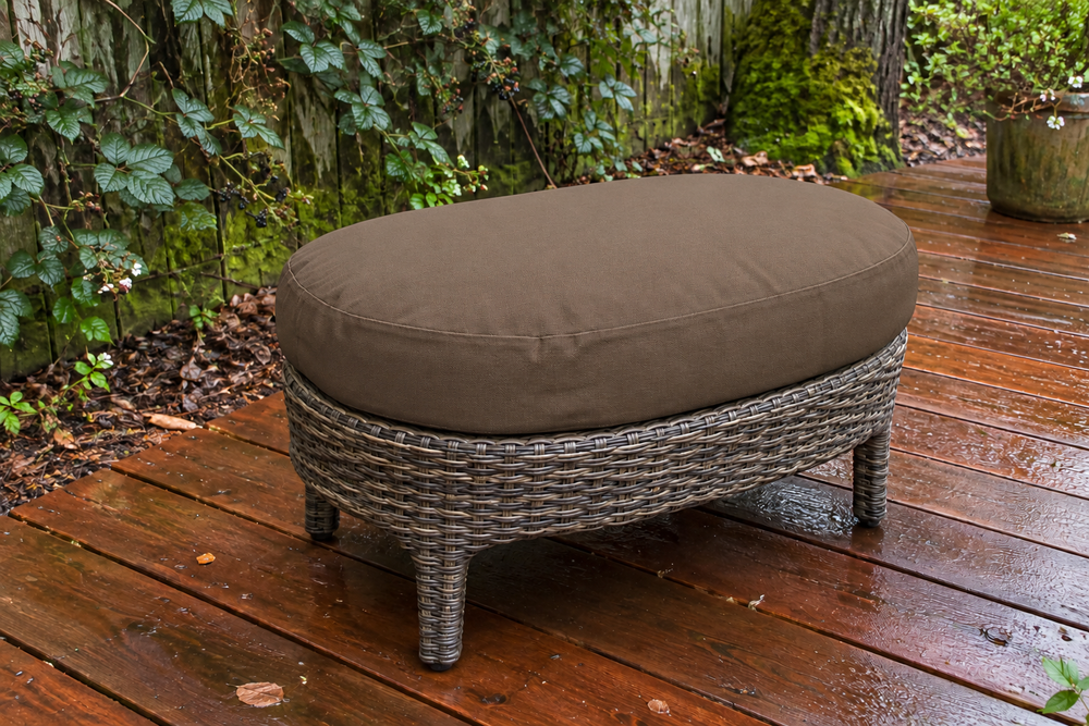Ottoman Cushions & Covers in Sunbrella Cocoa