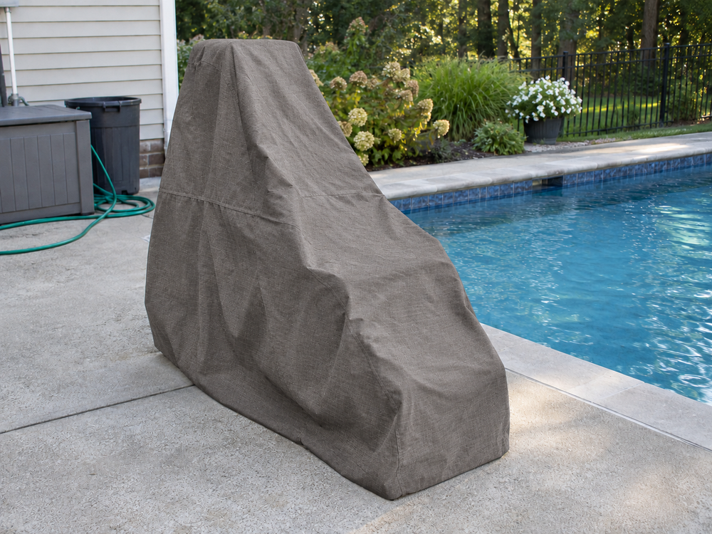 Pool Chairlift Covers in Sunbrella Hogan Sparrow