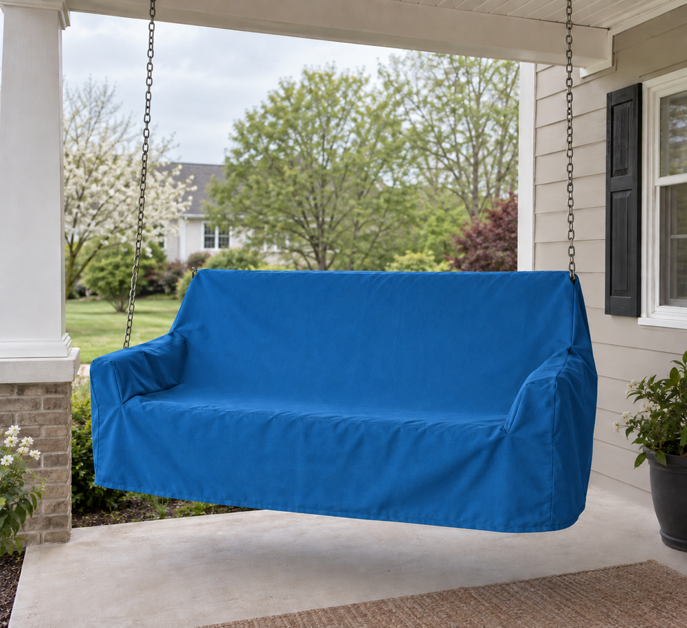 Porch Swing Covers in Sunbrella Pacific Blue