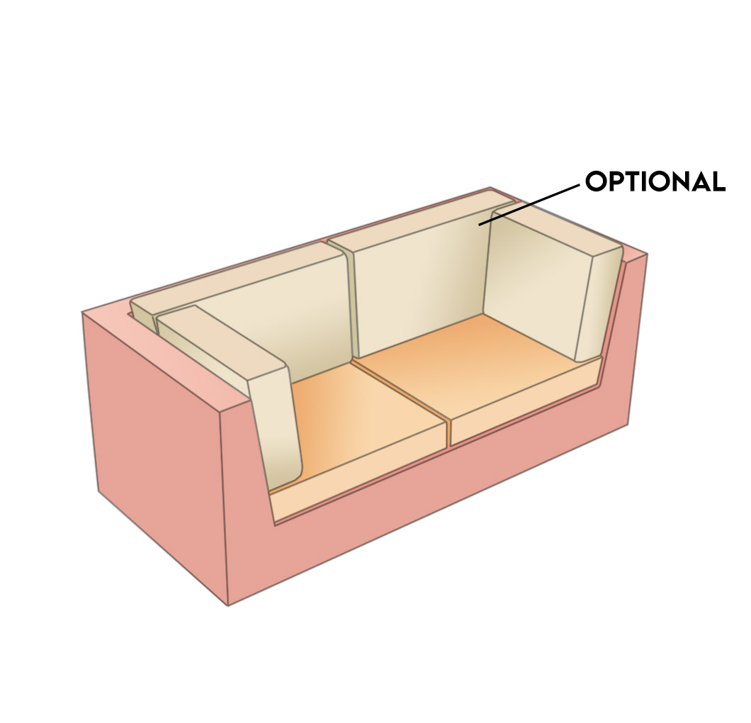 Straight Sofa | Style 3 - Cushion